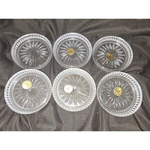 Princess House Heritage 24% Lead Crystal Coasters Set of 6 Starburst USA 876